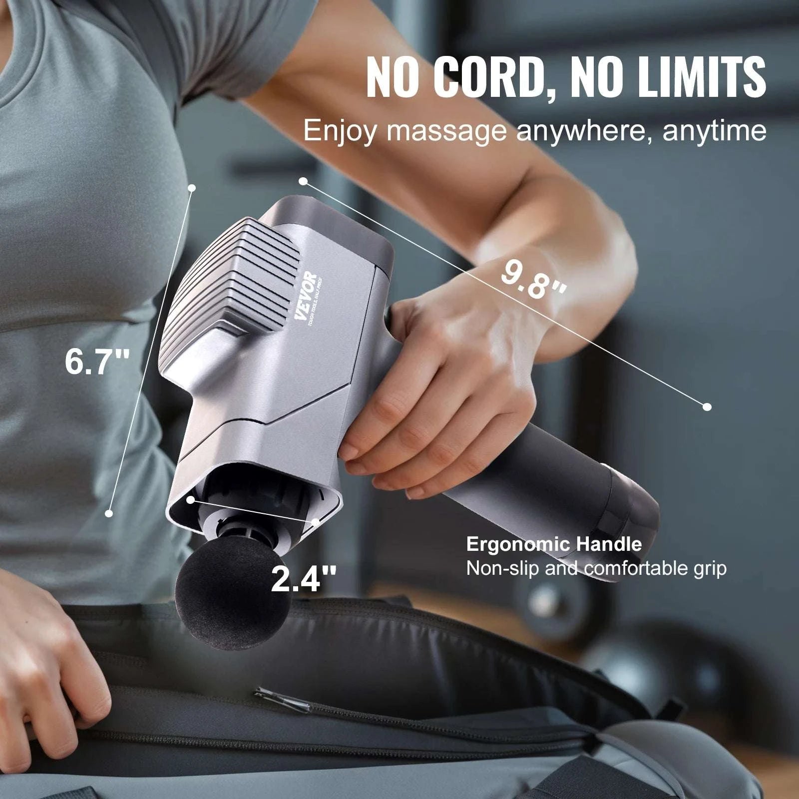 Deep Tissue Massage Gun with 8 Speeds & 6 Heads for Muscle Relief-35W / United States