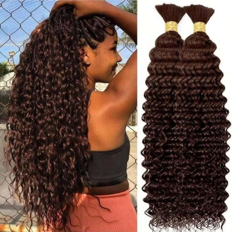 Deep Wave Human Hair Bundles for Braiding – Boho Curly Style-natural color / United States / 28inches