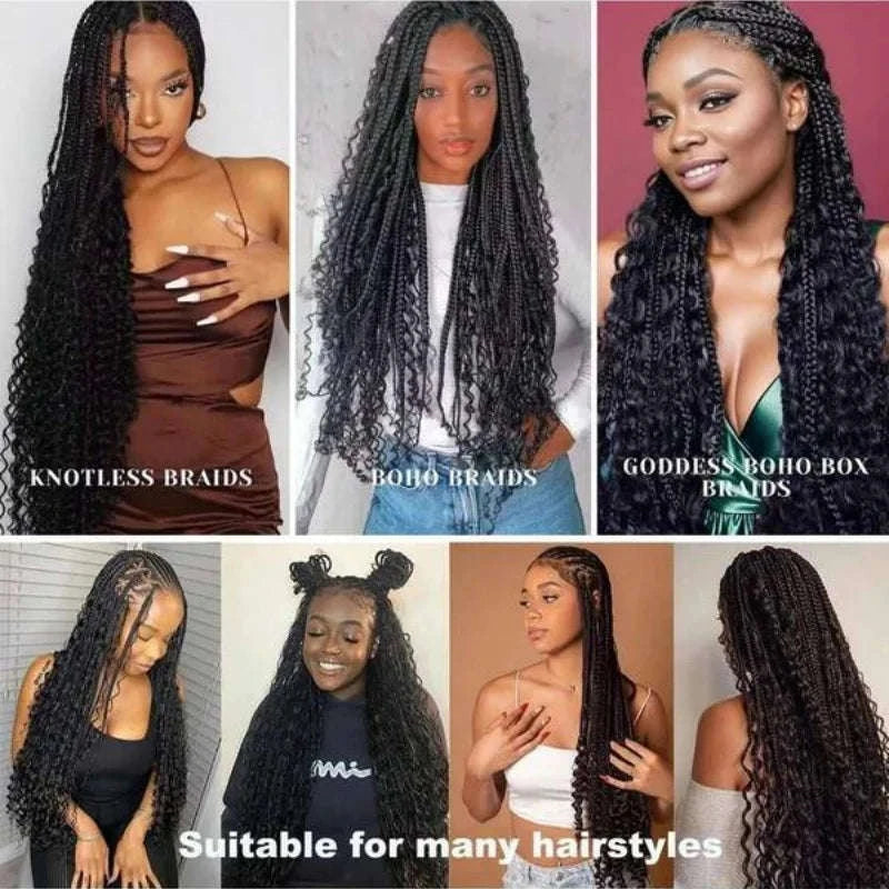Deep Wave Human Hair Bundles for Braiding – Boho Curly Style-natural color / United States / 28inches