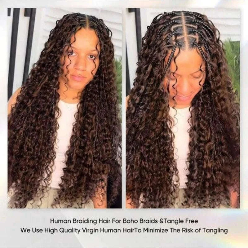 Deep Wave Human Hair Bundles for Braiding – Boho Curly Style-natural color / United States / 28inches