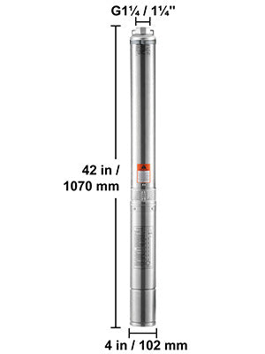 Deep Well Submersible Pump 370W-2200W 230V Stainless Steel