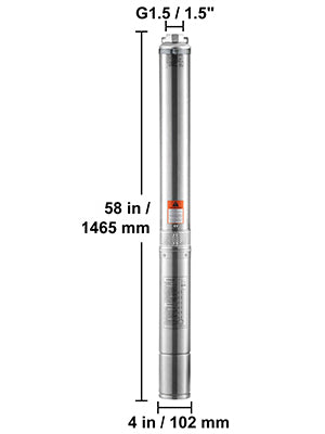 Deep Well Submersible Pump 370W-2200W 230V Stainless Steel