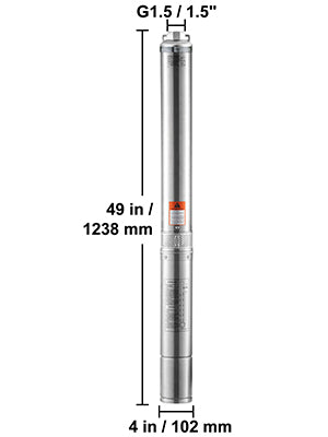 Deep Well Submersible Pump 370W-2200W 230V Stainless Steel