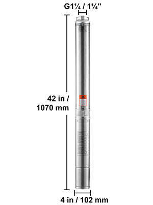 Deep Well Submersible Pump 370W-2200W 230V Stainless Steel-750W Built-in / EU / spain