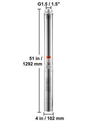 Deep Well Submersible Pump 370W-2200W 230V Stainless Steel-750W Built-in / EU / spain