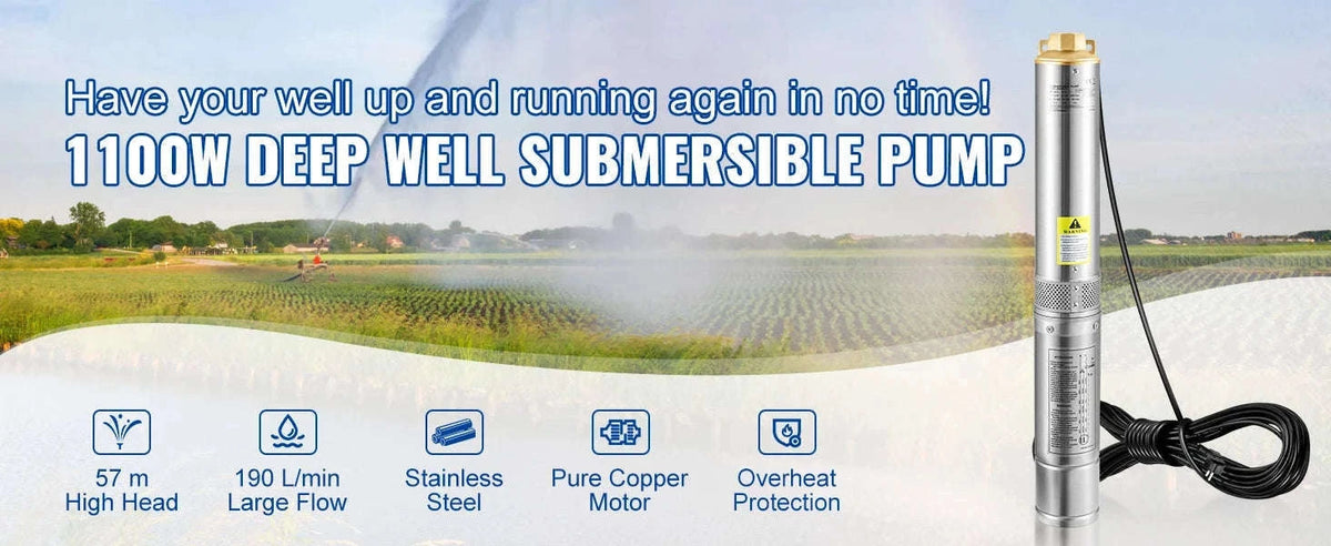 Deep Well Submersible Pump Stainless Steel High Head-370W Outer Starter / EU / CZECH REPUBLIC