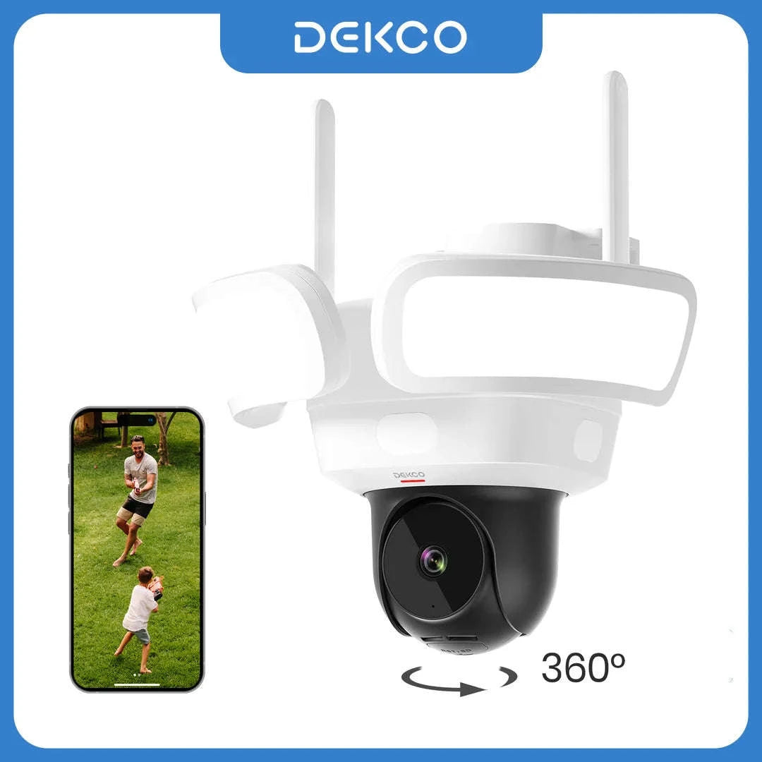 DEKCO 3K UHD WiFi Floodlight Camera with 360° View-1/3" / US Plug / United States