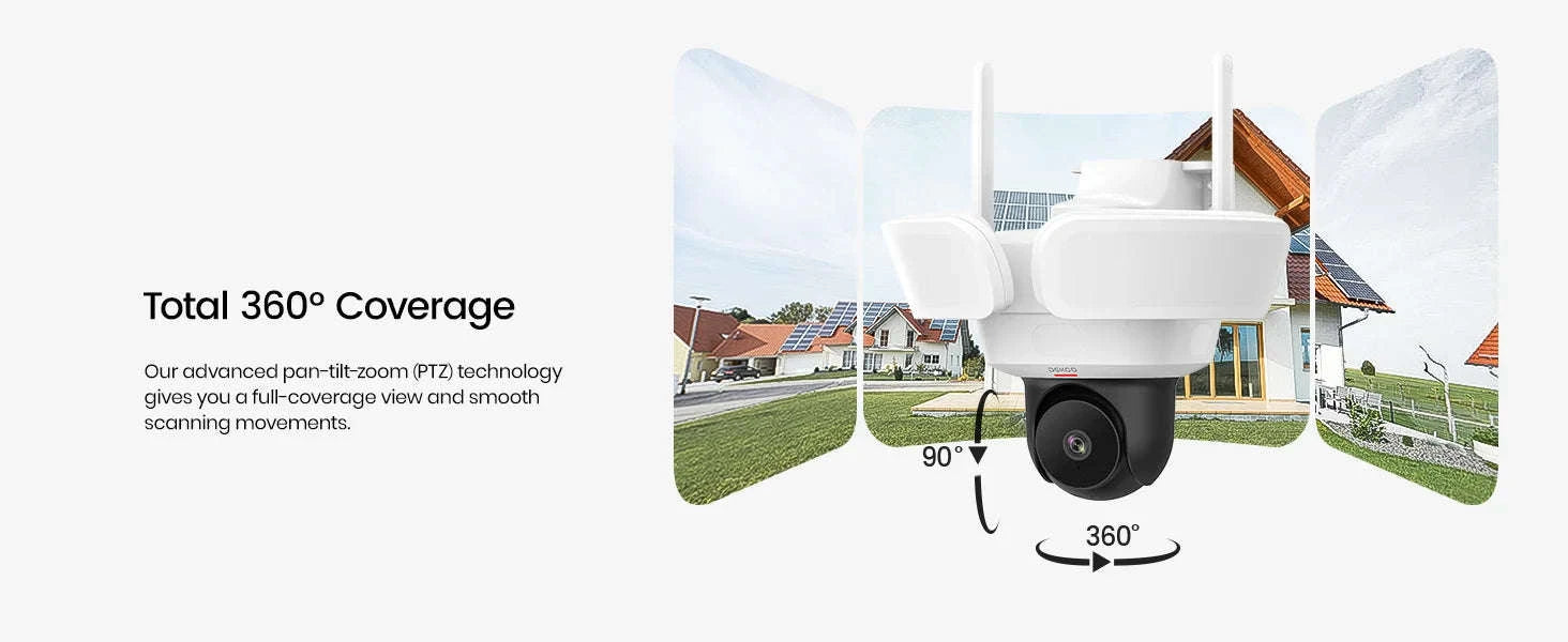 DEKCO 3K UHD WiFi Floodlight Camera with 360° View-1/3" / US Plug / United States
