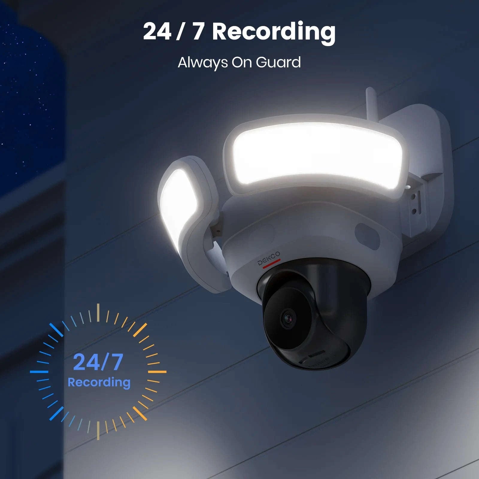 DEKCO 3K UHD WiFi Floodlight Camera with 360° View-1/3" / US Plug / United States