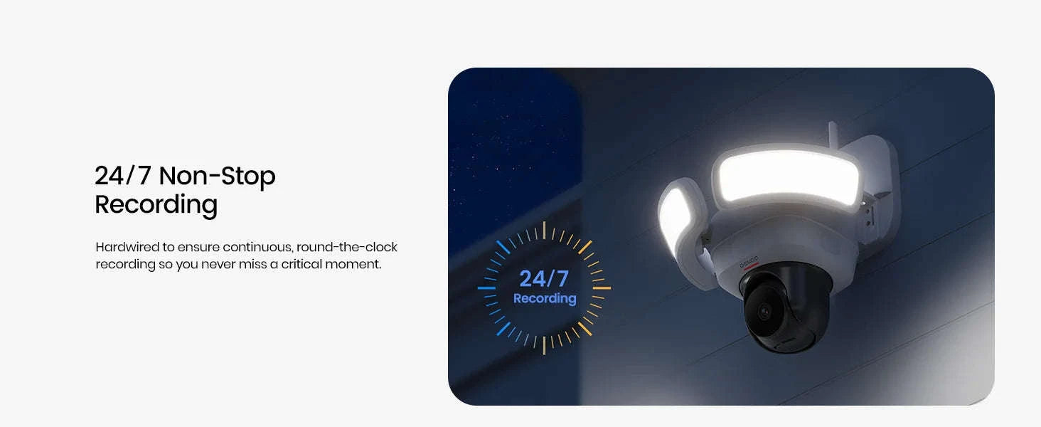 DEKCO 3K UHD WiFi Floodlight Camera with 360° View-1/3" / US Plug / United States