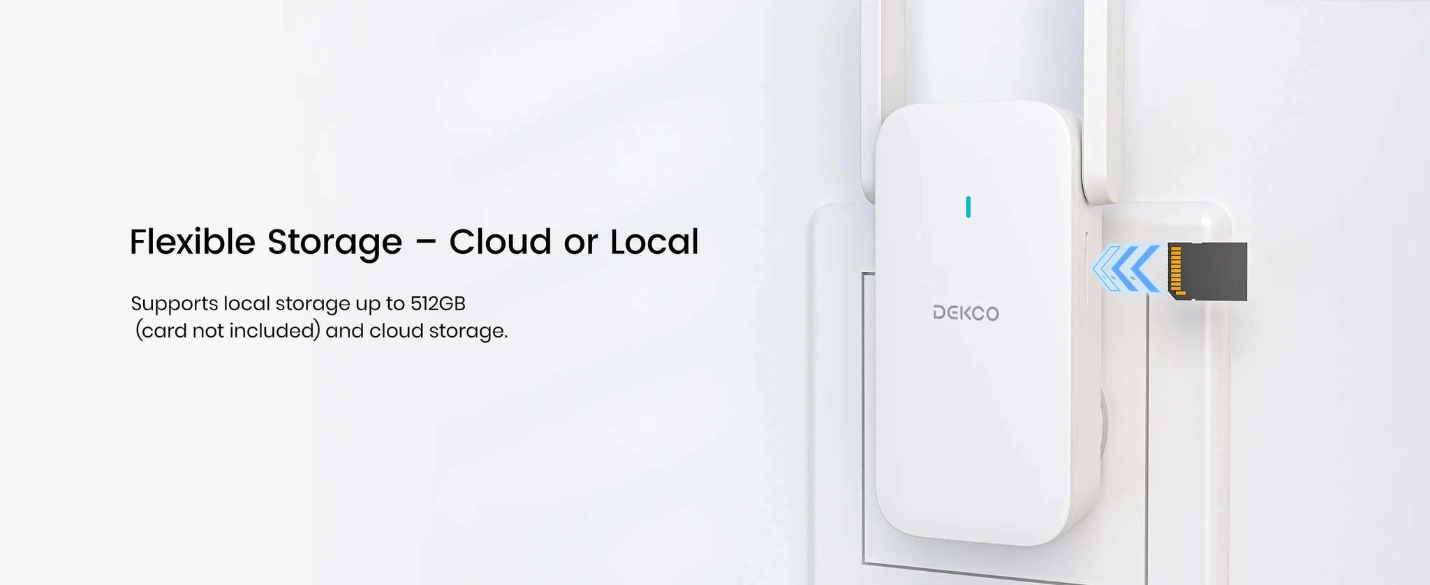 DEKCO 3MP WiFi Video Doorbell with 2-Way Audio and AI Detection-WHITE / US Plug / United States