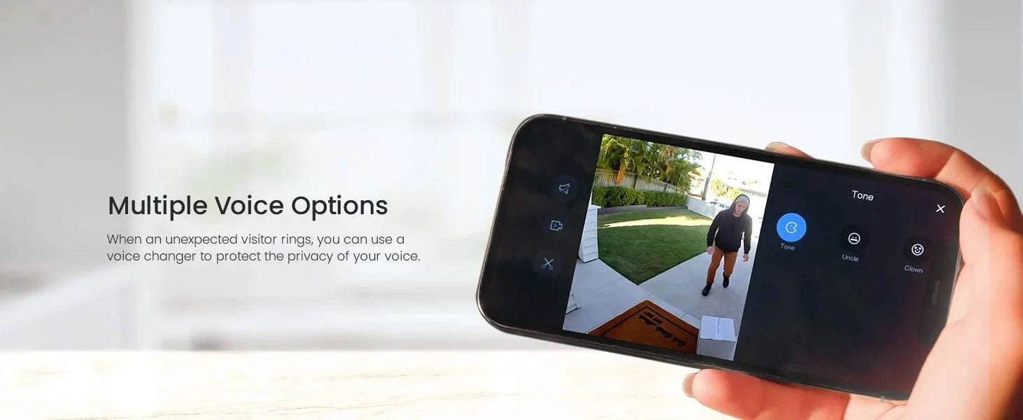 DEKCO 3MP WiFi Video Doorbell with 2-Way Audio and AI Detection-WHITE / US Plug / United States