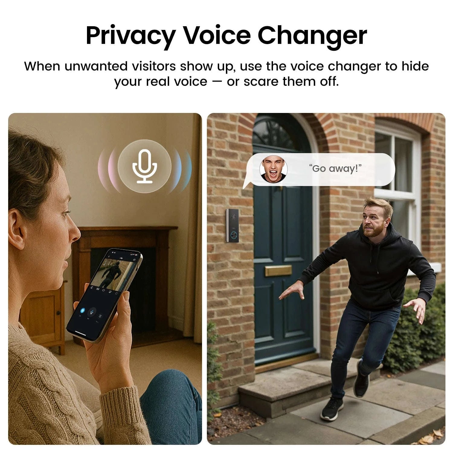 DEKCO 3MP WiFi Video Doorbell with 2-Way Audio and AI Detection-WHITE / US Plug / United States