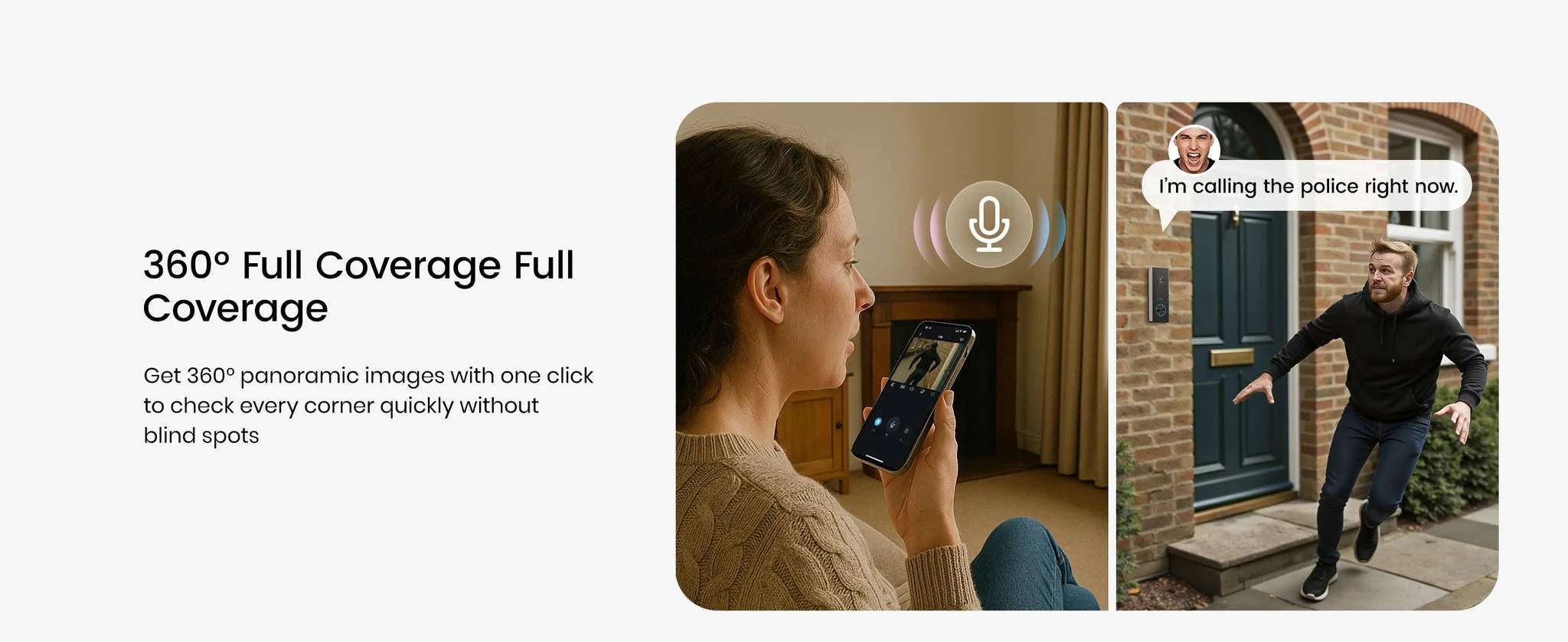 DEKCO 3MP WiFi Video Doorbell with 2-Way Audio and AI Detection-WHITE / US Plug / United States