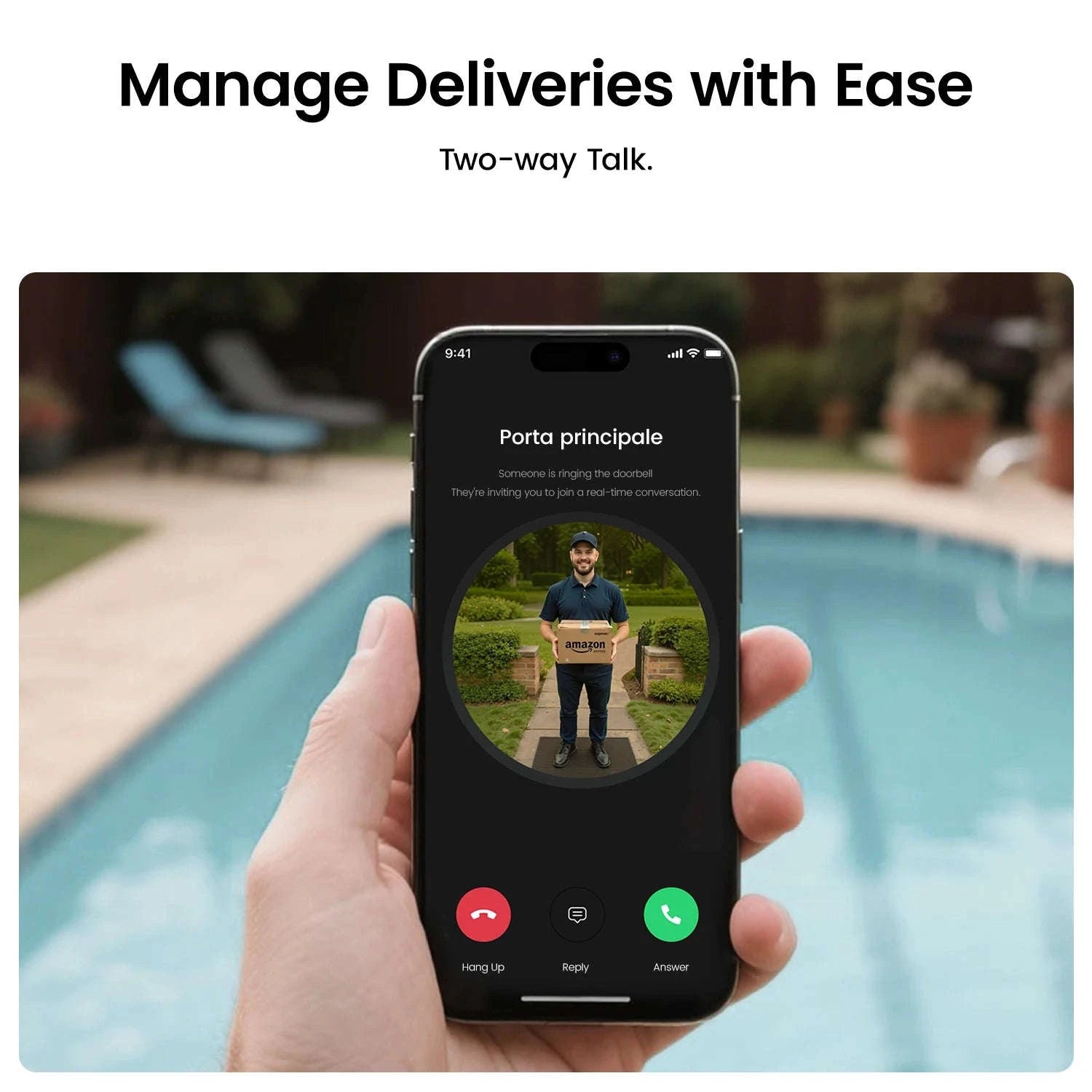 DEKCO 3MP WiFi Video Doorbell with 2-Way Audio and AI Detection-WHITE / US Plug / United States