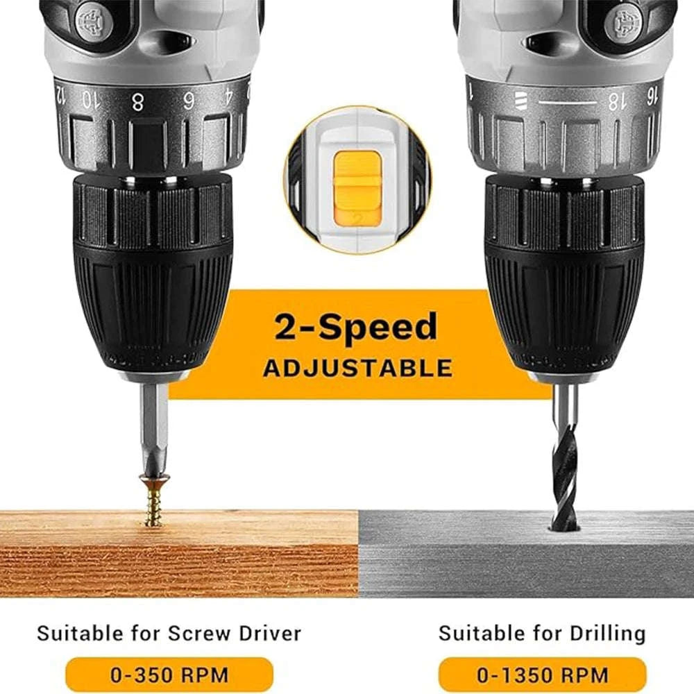 DEKO 20V Cordless Drill Driver Kit with Battery and Charger-DKCD20XL02B-AZ01 / Italy