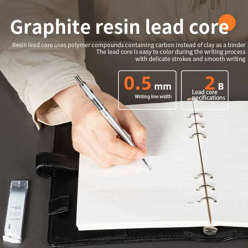 Deli 0.5mm Mechanical Pencil Set 2B Refillable Precision Writing-