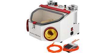 Dental Lab Sandblaster with Dual Pens, LED Light & Foot Pedal-spain