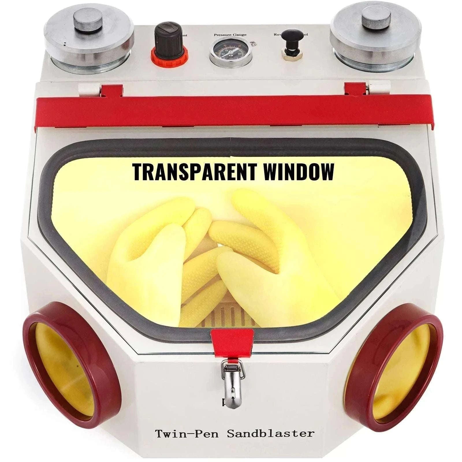 Dental Lab Sandblaster with Dual Pens, LED Light & Foot Pedal-spain