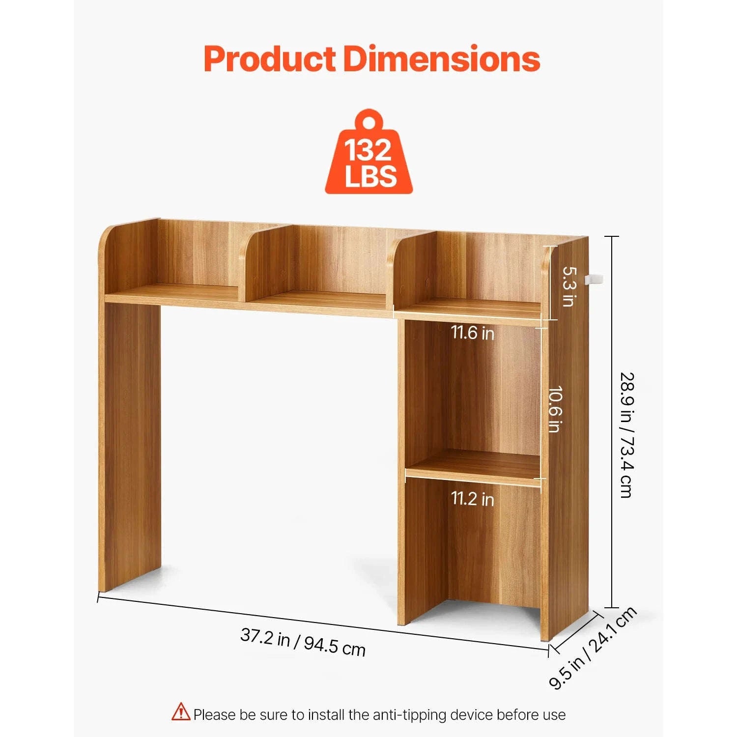 Desktop Bookshelf Storage Organizer 1/2/3-Tier Wood Display Shelf-Wood 1-Tier White / United States