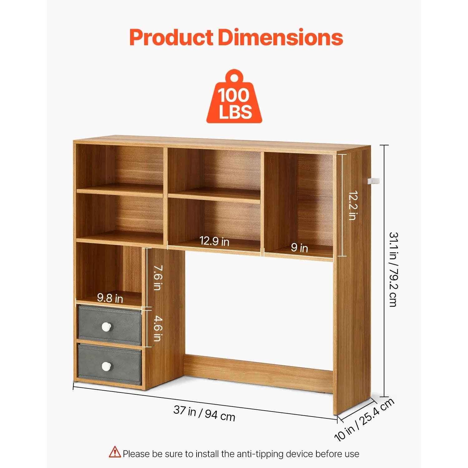 Desktop Bookshelf Storage Organizer 1/2/3-Tier Wood Display Shelf-Wood 1-Tier White / United States