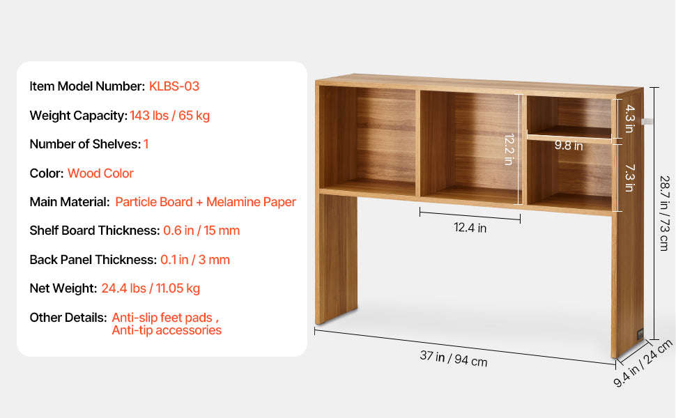 Desktop Bookshelf Storage Organizer 1/2/3-Tier Wood Display Shelf-Wood 1-Tier White / United States