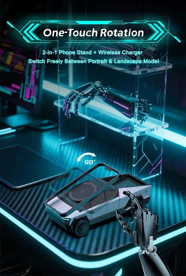 Desktop Cybertruck 3‑in‑1 Magnetic Wireless Charger-B