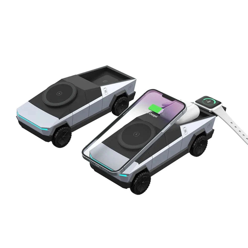Desktop Cybertruck 3‑in‑1 Magnetic Wireless Charger-B