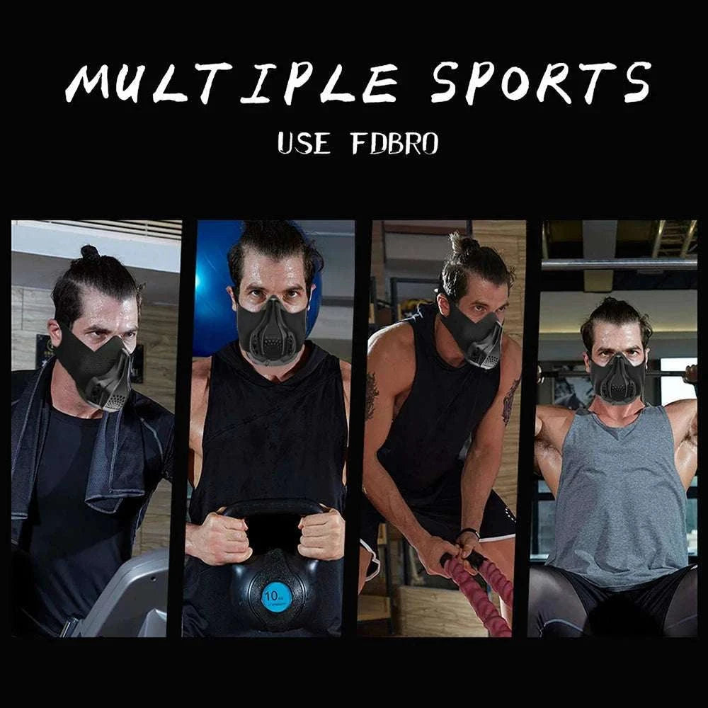Detachable Breathable Protective Sports Mask for High-Intensity Training-black