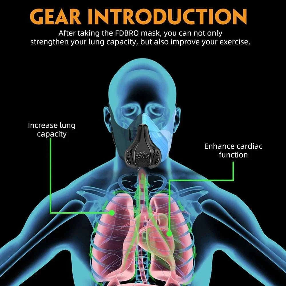 Detachable Breathable Sports Mask for High-Intensity Training-black
