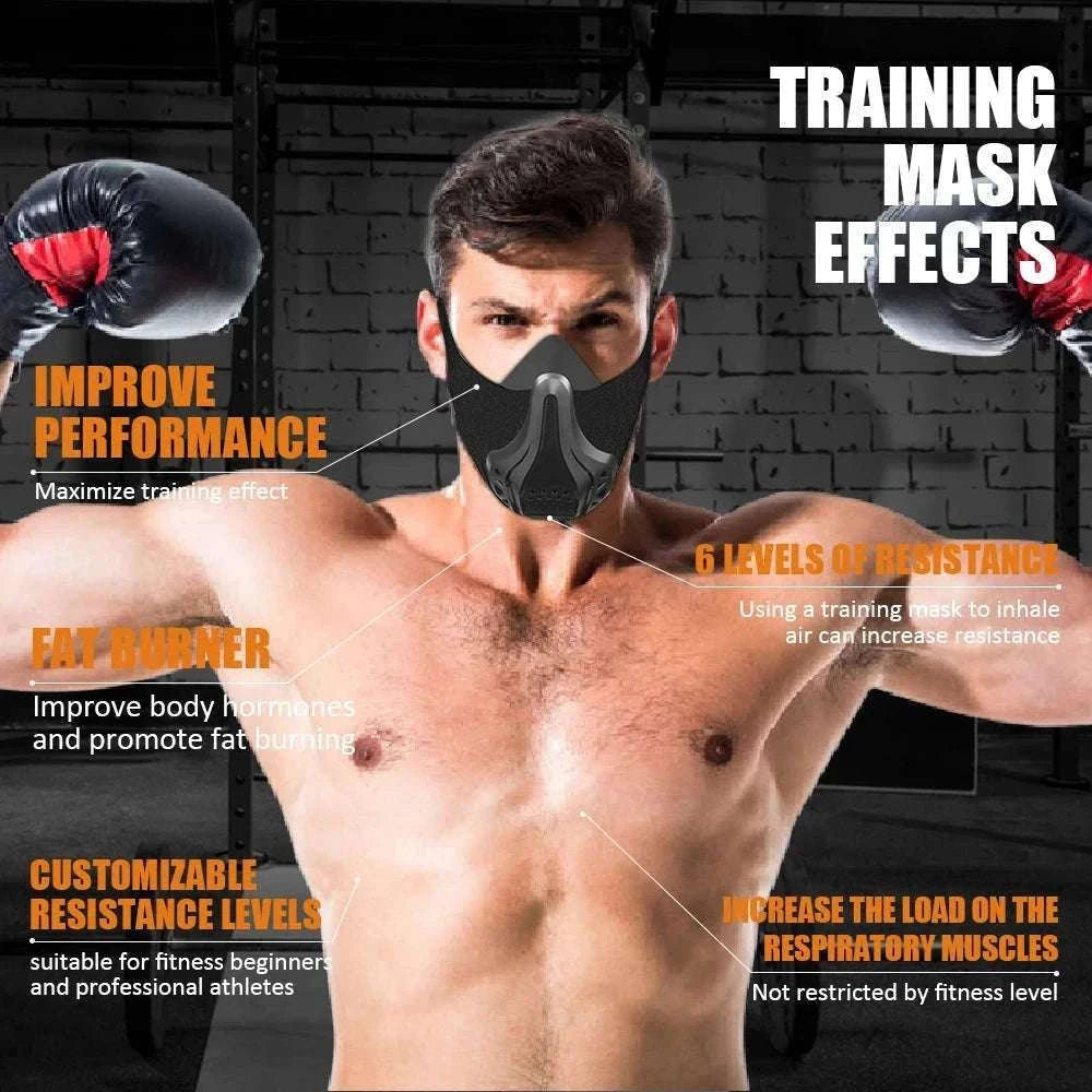 Detachable Breathable Sports Mask for High-Intensity Training-black