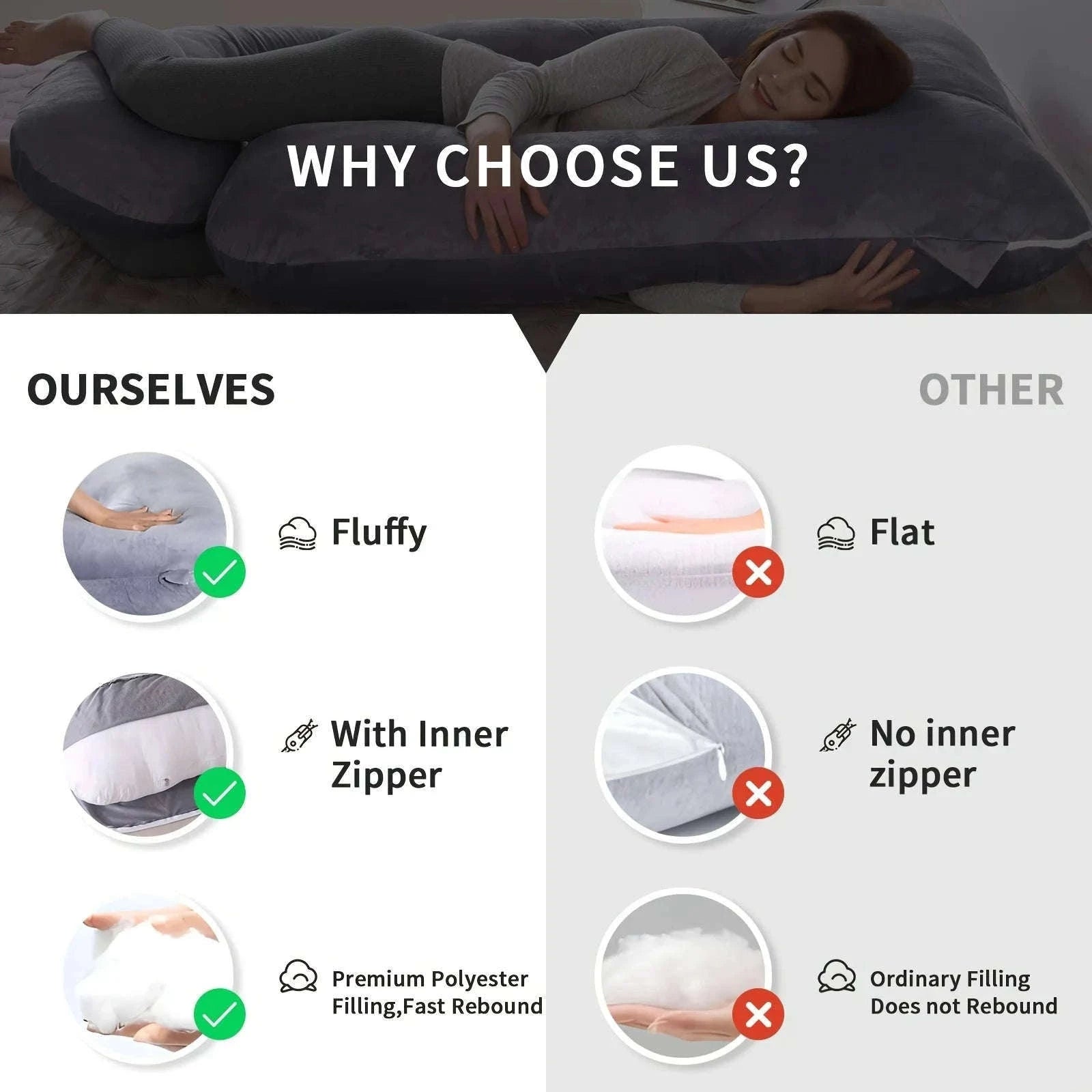 Detachable G-Shaped Maternity Support Pillow-G TYPE / United States