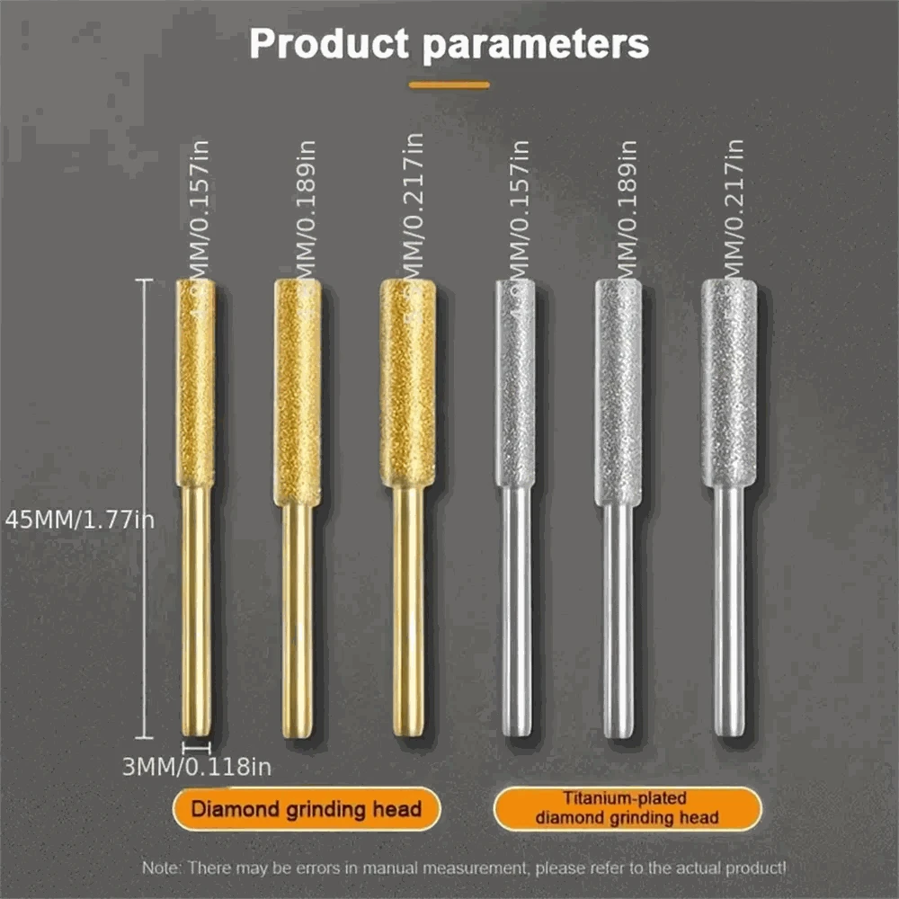 Diamond Chainsaw Sharpener Burrs 6pcs Kit-Golden 5.5mmx6pcs