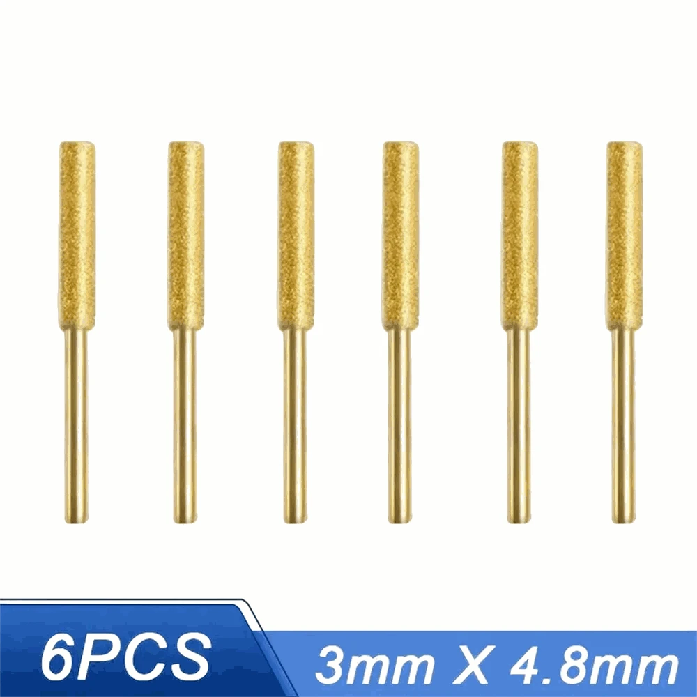 Diamond Chainsaw Sharpener Burrs 6pcs Kit-Golden 5.5mmx6pcs