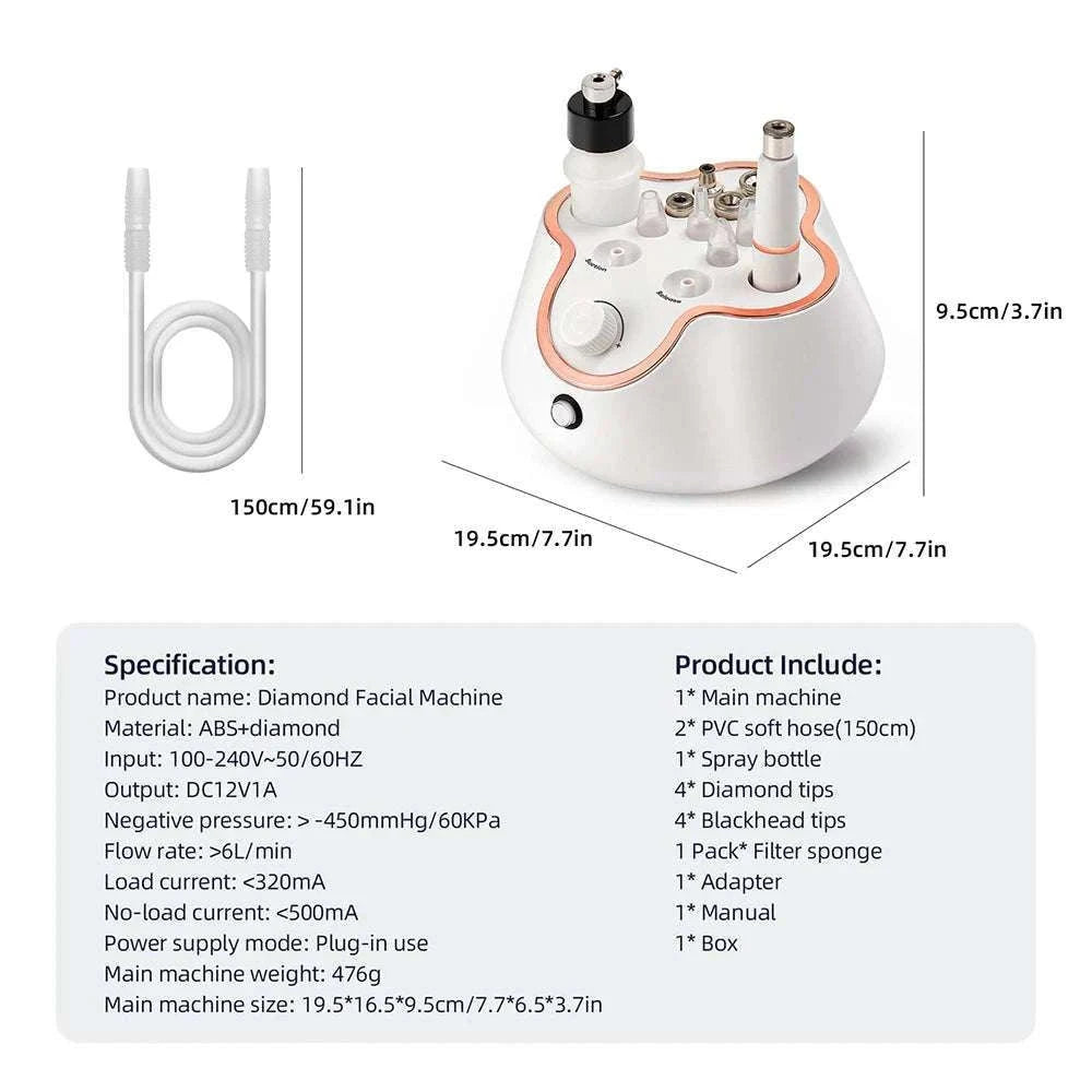 Diamond Microdermabrasion Machine for Deep Facial Exfoliation-US PLUG (100-110V)