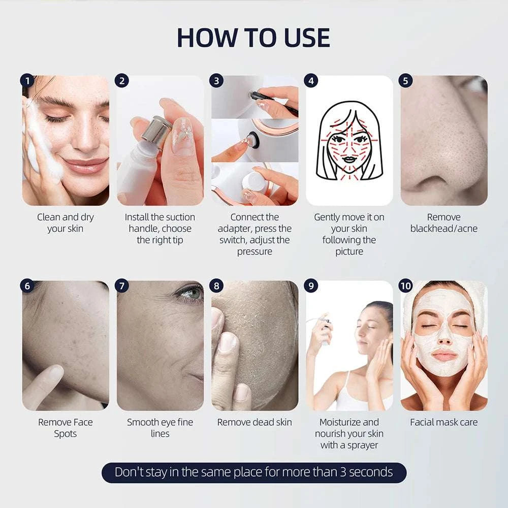 Diamond Microdermabrasion Machine for Deep Facial Exfoliation-US PLUG (100-110V)