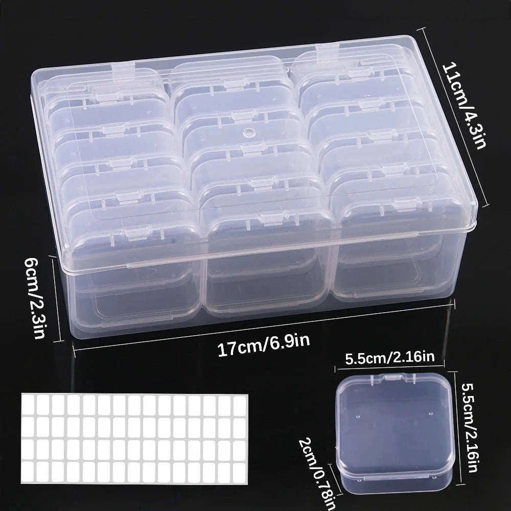 Diamond Painting Storage Box with Stackable Compartments-12 Grids