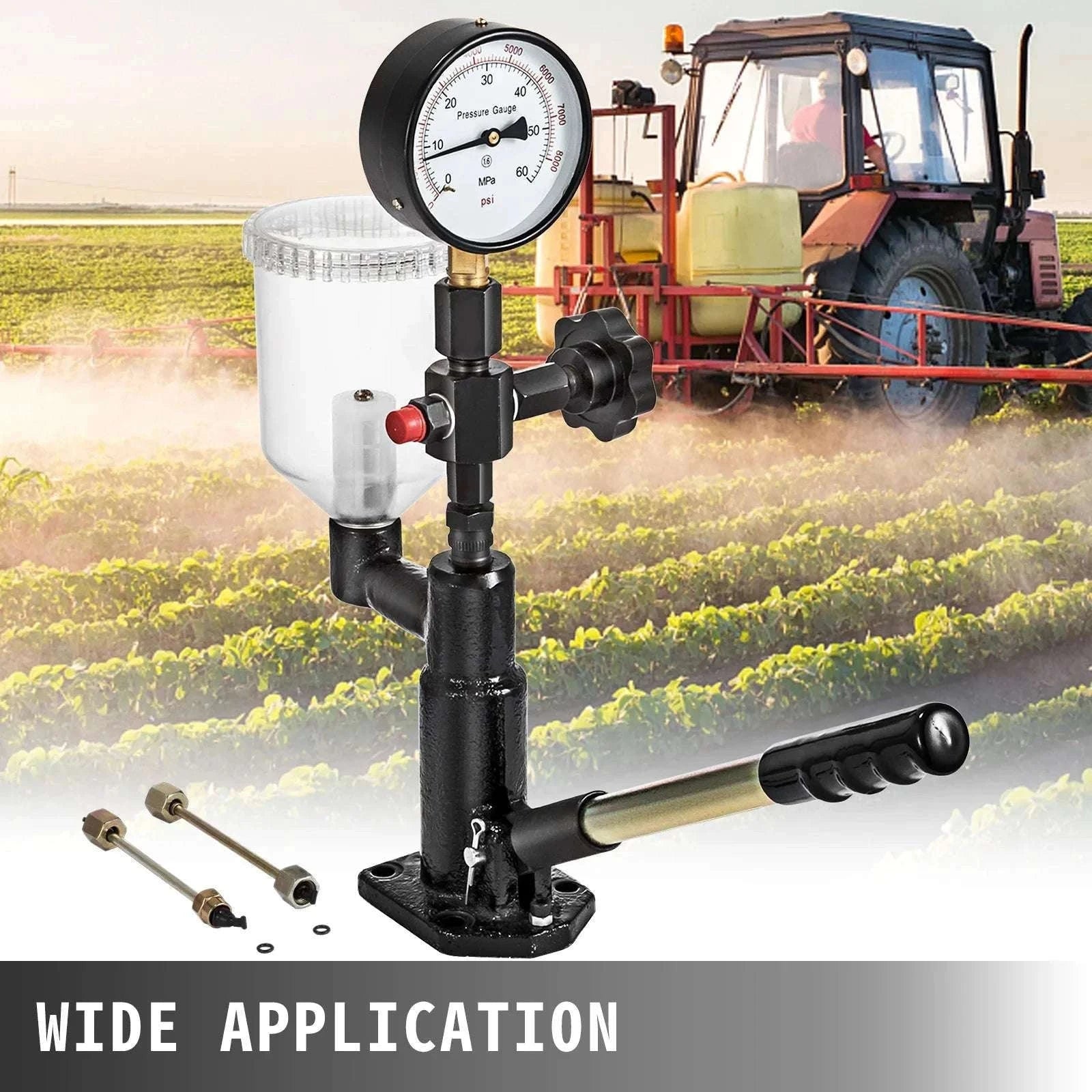 Diesel Fuel Injector Tester with Dual Scale Gauge 0–600 Bar / 8000 PSI-United States