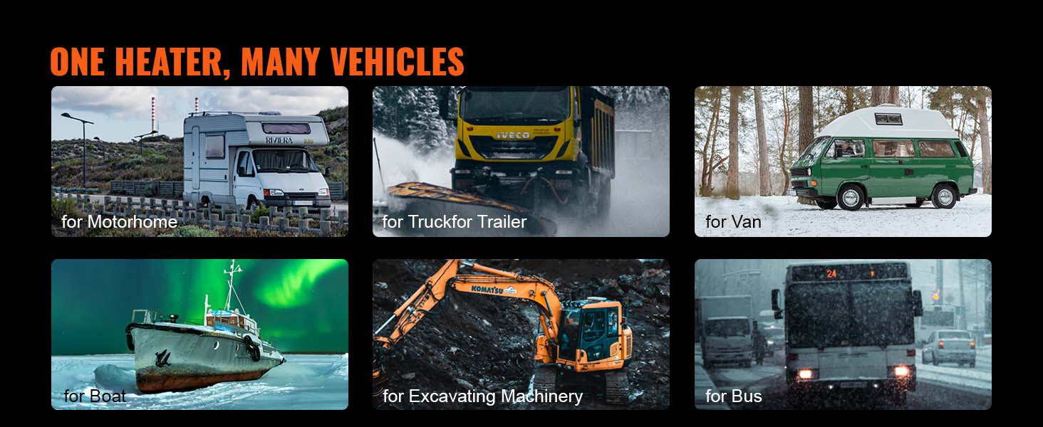 8KW diesel luftvarmer med Bluetooth-styring til campingvogn, varevogn og trailer