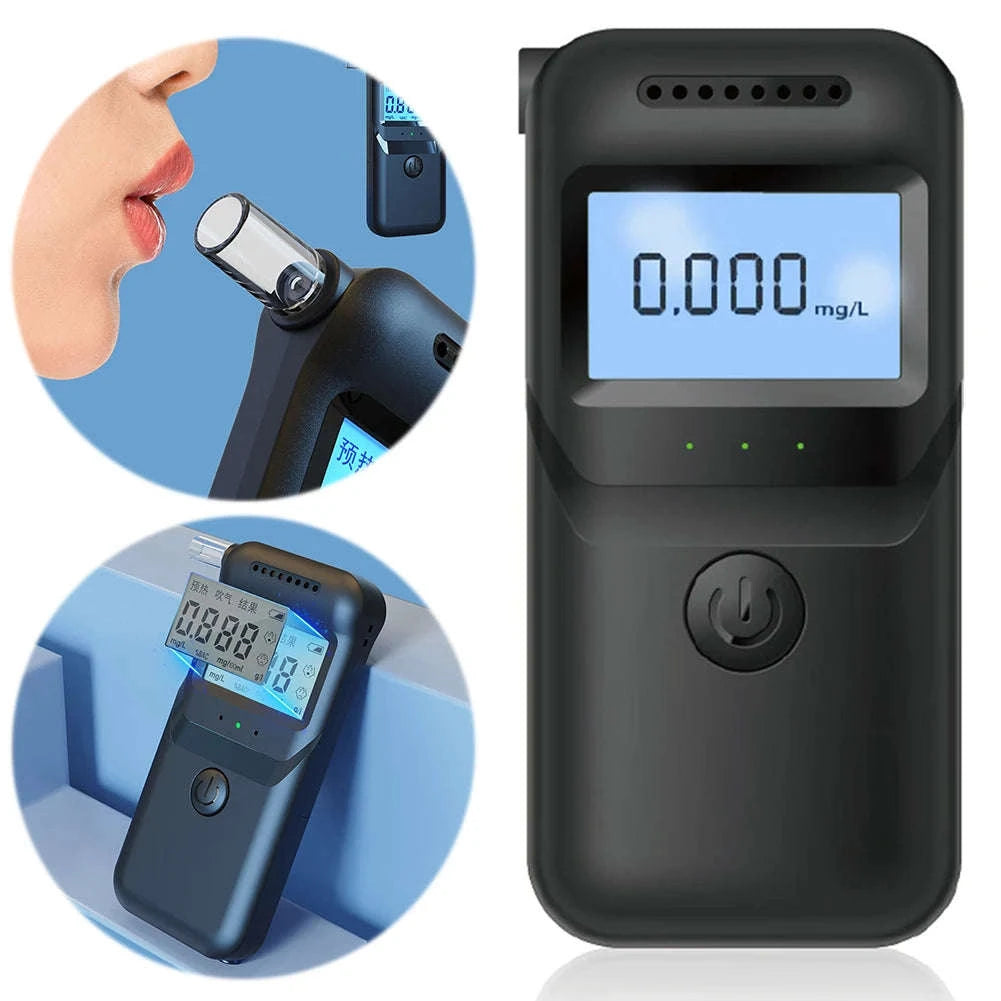 Digital Alcohol Breath Tester with LCD Display & 5 Mouthpieces-United States