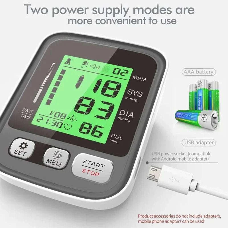 Digital Arm Blood Pressure Monitor with Voice and Backlight-En voice 22-42cm