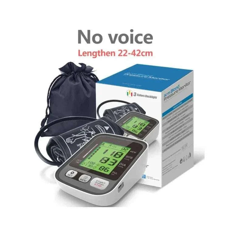 Digital Arm Blood Pressure Monitor with Voice and Backlight-En voice 22-42cm