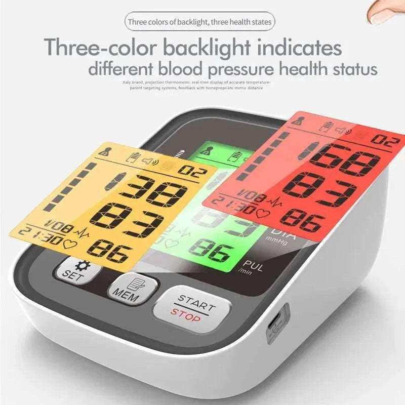 Digital Arm Blood Pressure Monitor with Voice and Backlight-En voice 22-42cm
