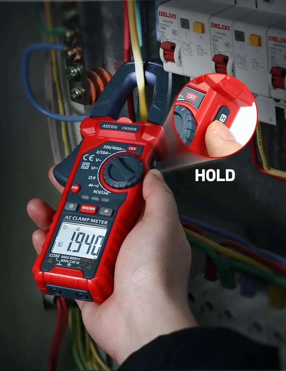 Digital Clamp Meter Multimeter with NCV and Live Wire Test-United States