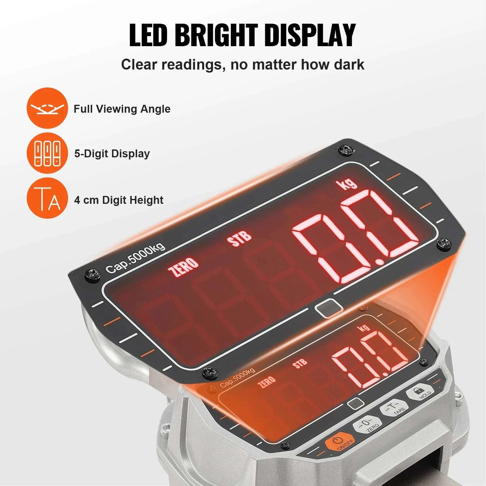 Digital Crane Scale 3000–5000 kg Heavy Duty Hanging Scale with Remote-5000 kg / United States