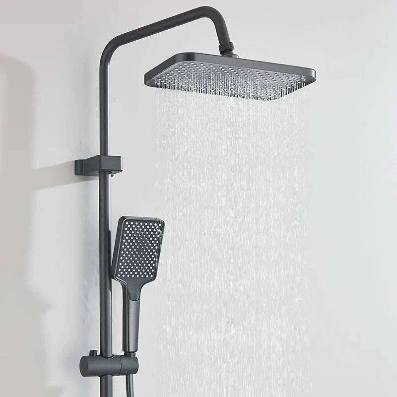 Digital Display Rainfall Shower System with Bidet & Tub Spout-White No Display / China Mainland