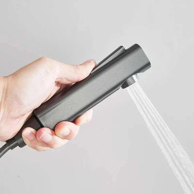 Digital Display Rainfall Shower System with Bidet & Tub Spout-White No Display / China Mainland