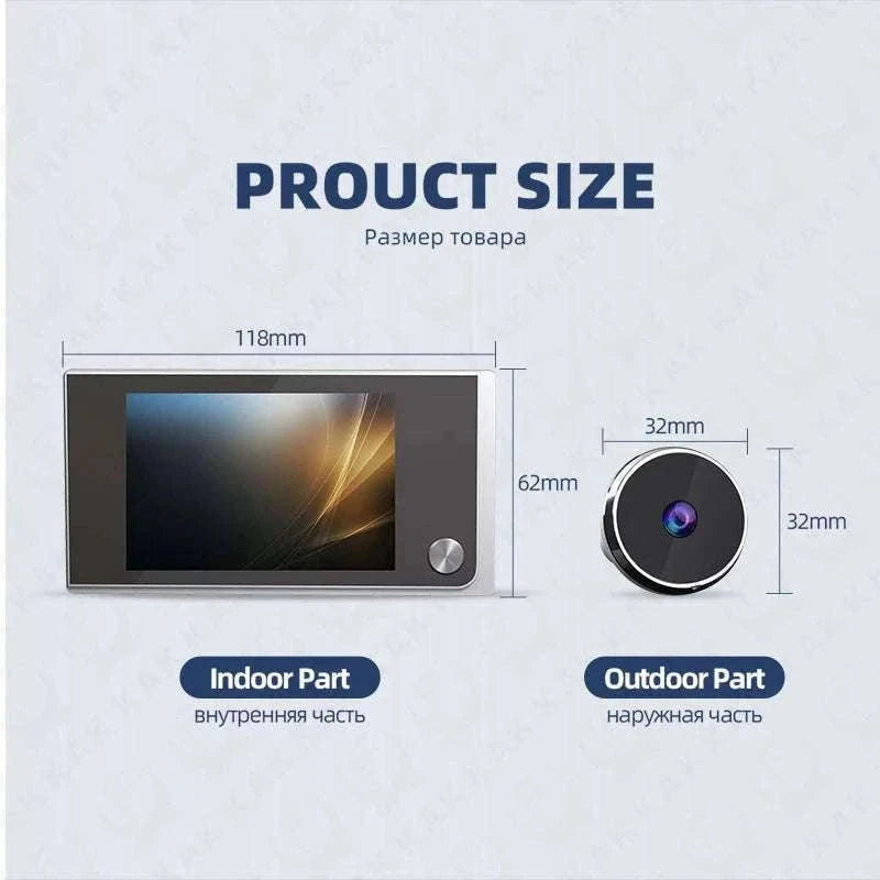 Digital Door Peephole Camera with 3.5" LCD Screen-CZECH REPUBLIC / 40-100mm
