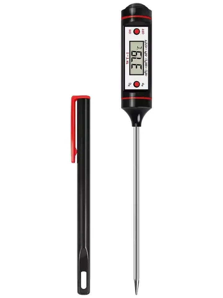 Digital Food Thermometer with Probe for Meat, BBQ, Cooking-black / China Mainland