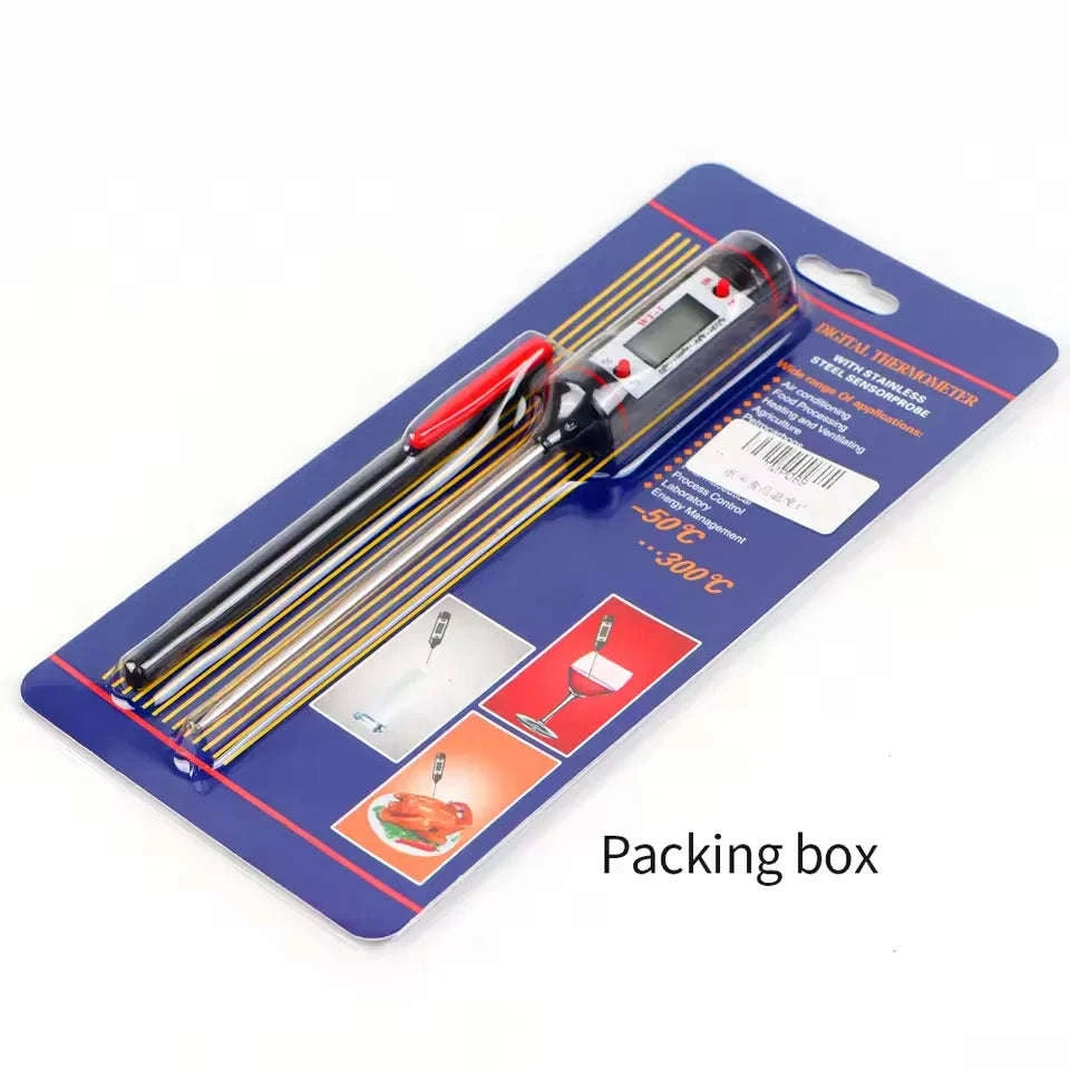 Digital Food Thermometer with Probe for Meat, BBQ, Cooking-black / China Mainland